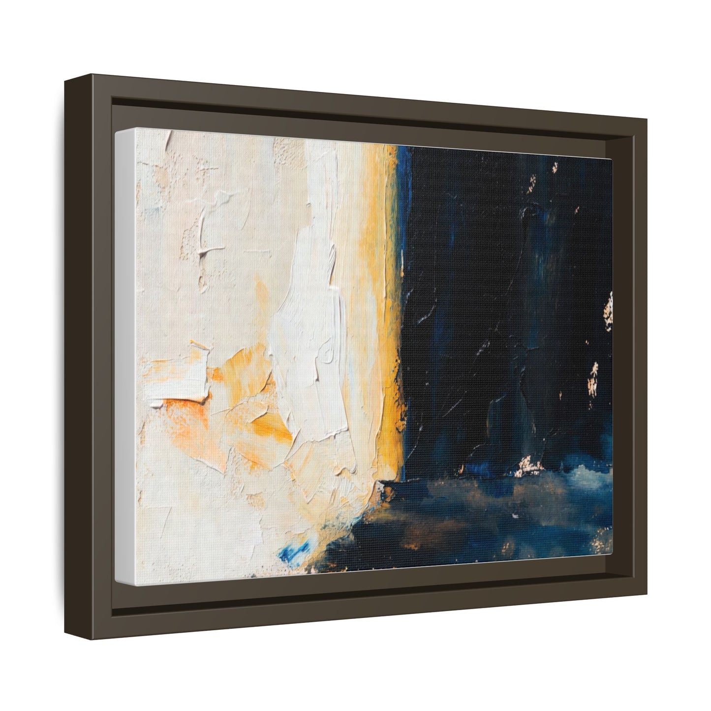 Abstract Coastal Texture Framed Canvas Art — Matte Multi-Color Wall Print