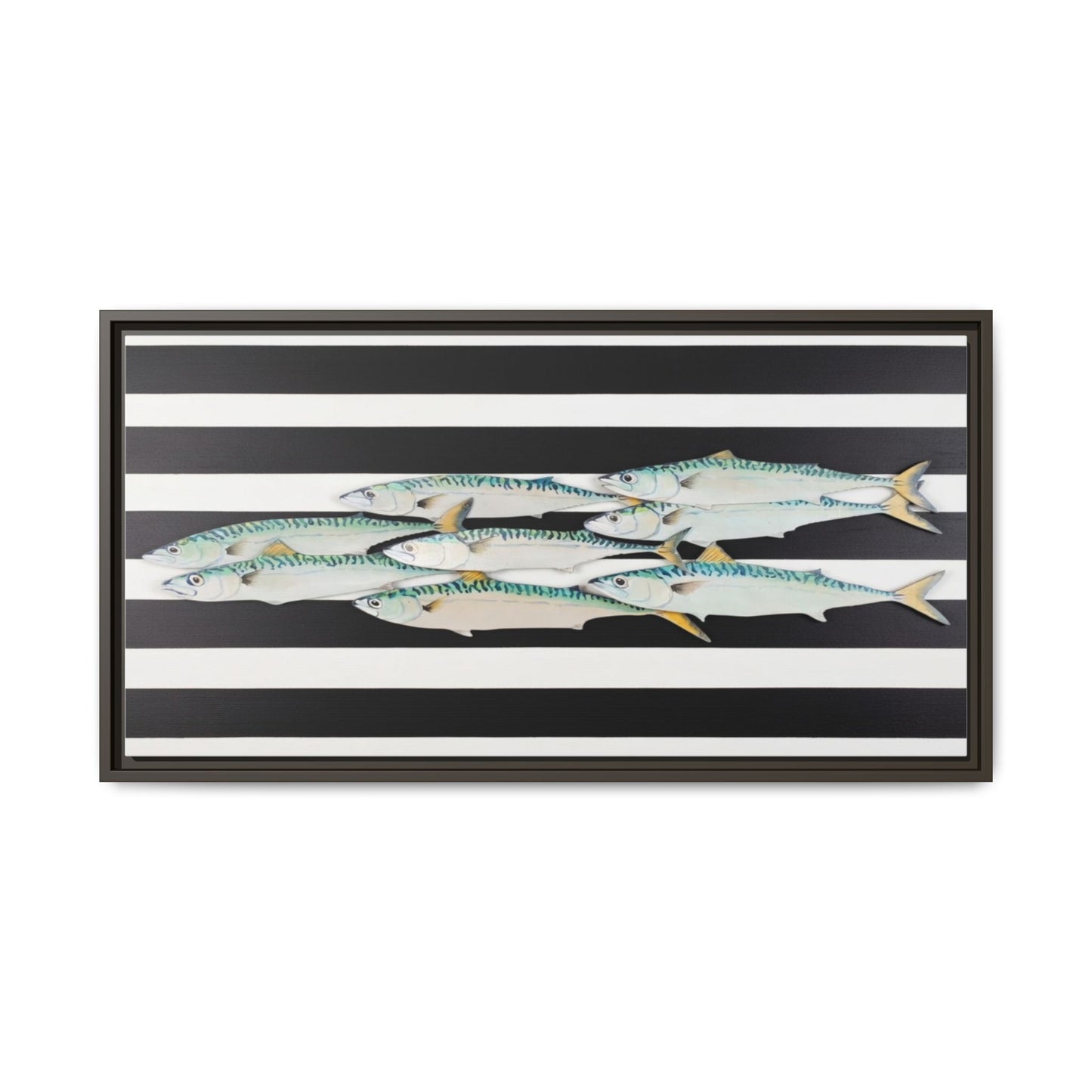 Striped Mackerel Canvas Print — Framed Matte Fish Wall Art