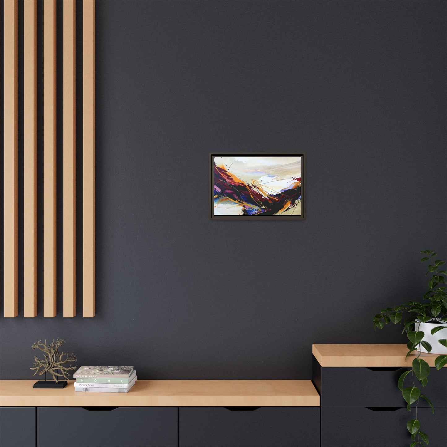 Abstract Flow Matte Canvas Framed Wall Art