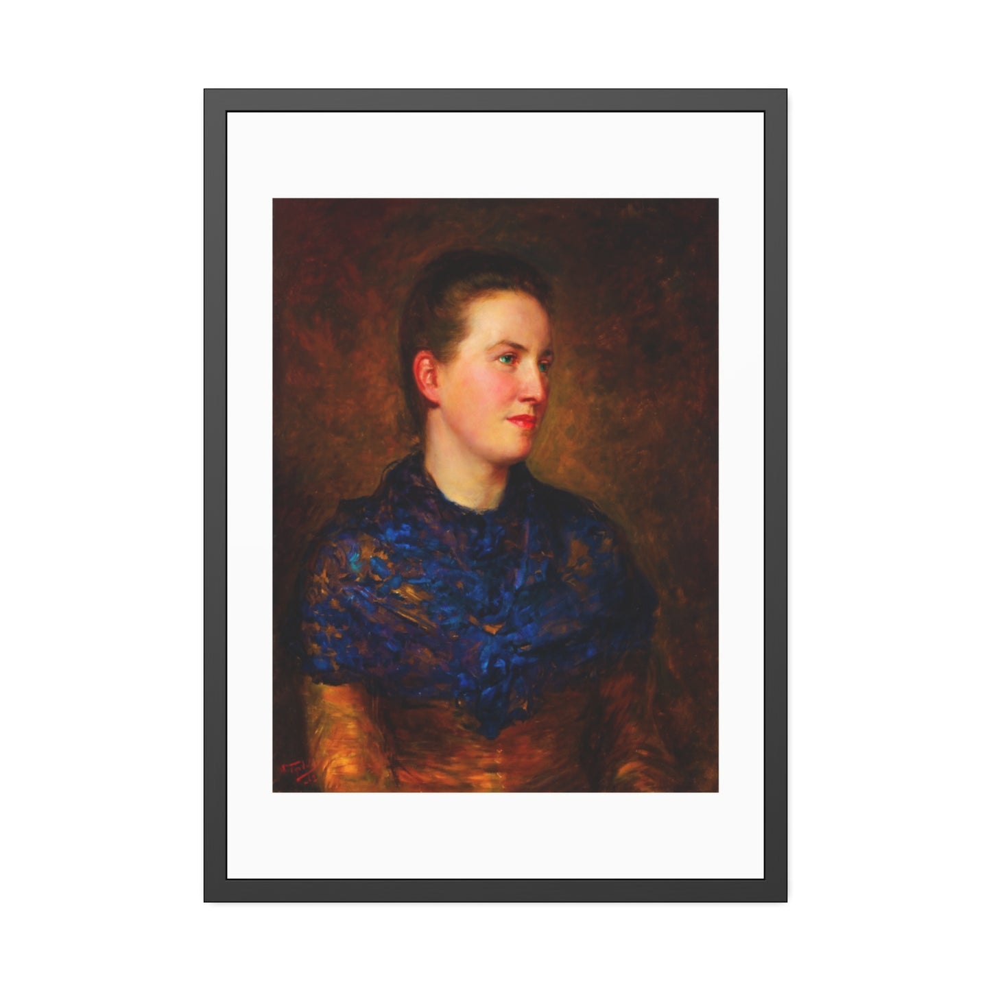 Framed Art Poster — Vintage Portrait Print in Black Frame