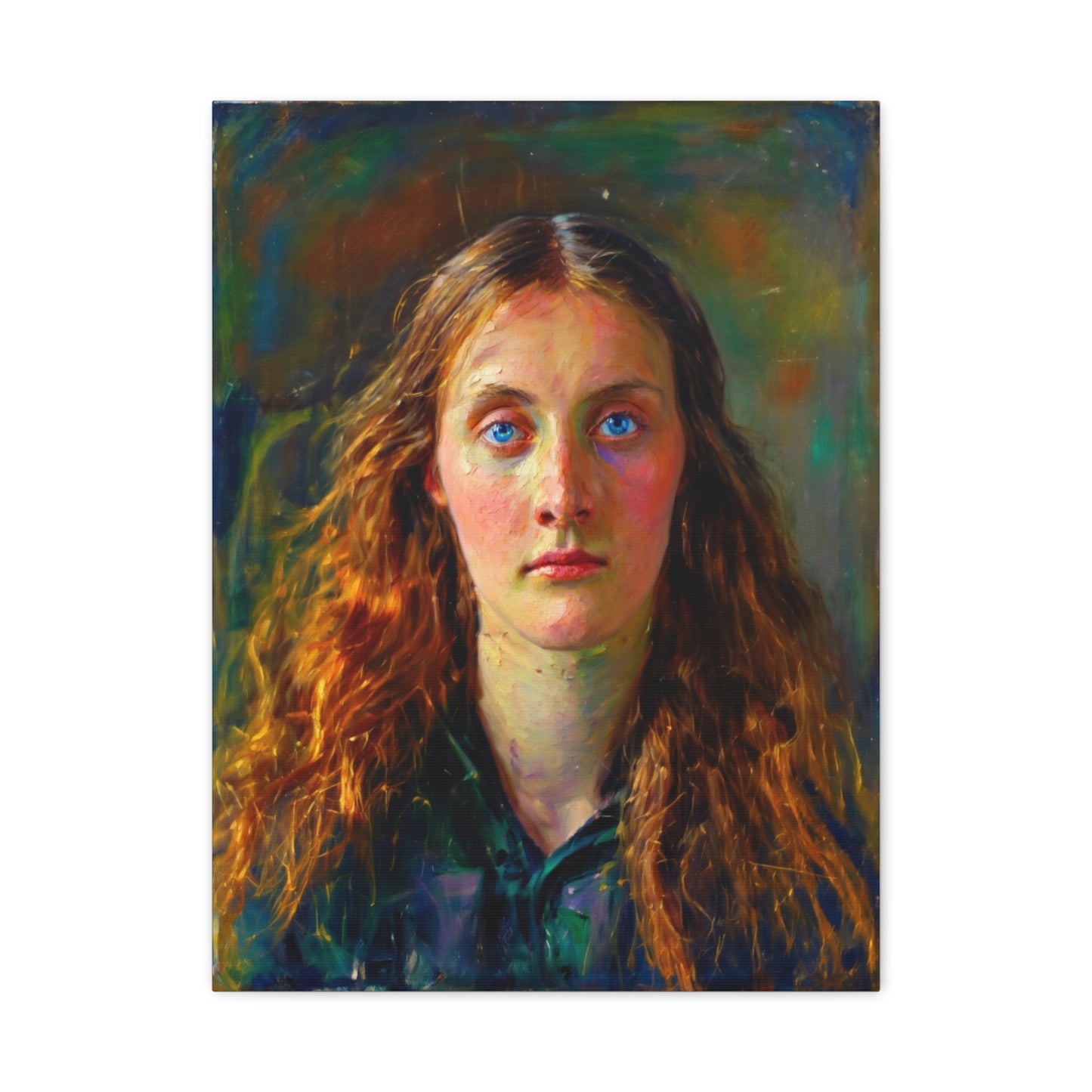 Portrait Canvas Print — Victorian Woman Oil Painting on Stretched Matte Canvas