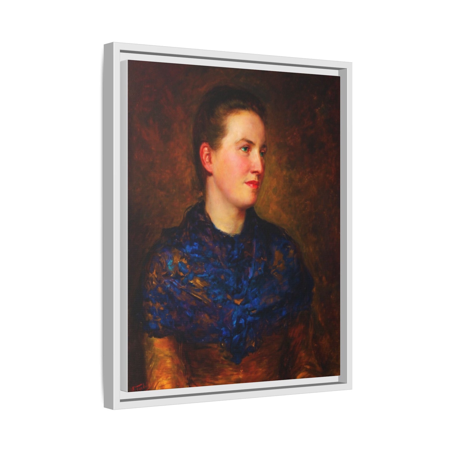Framed Matte Canvas Portrait Print — Classic Victorian Woman Wall Art