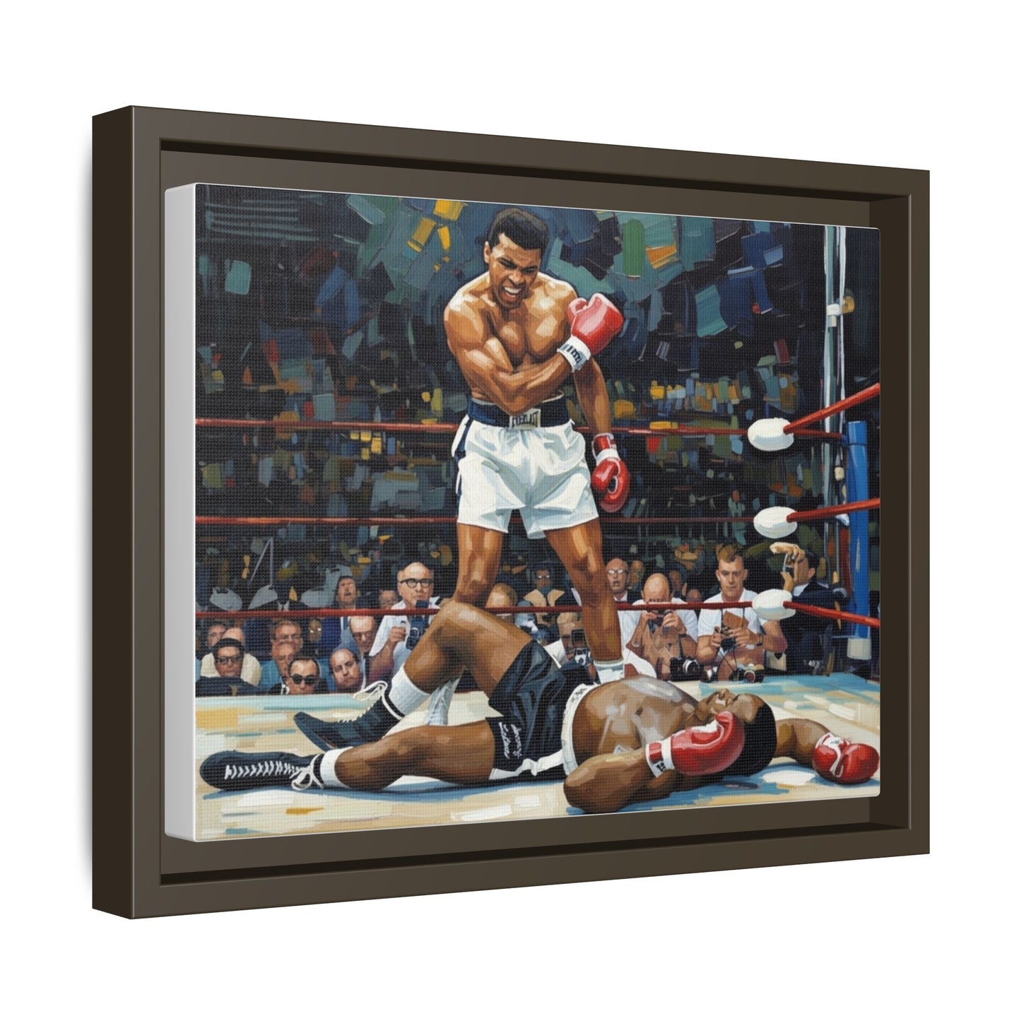 Framed Boxing Ring Canvas Print — Muhammad Ali Iconic Knockout Sport Art