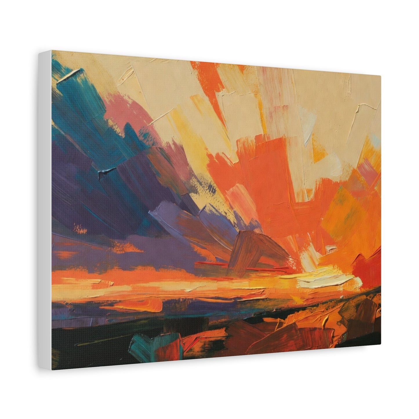 Abstract Sunset Landscape Canvas Print — Matte Stretched Wall Art
