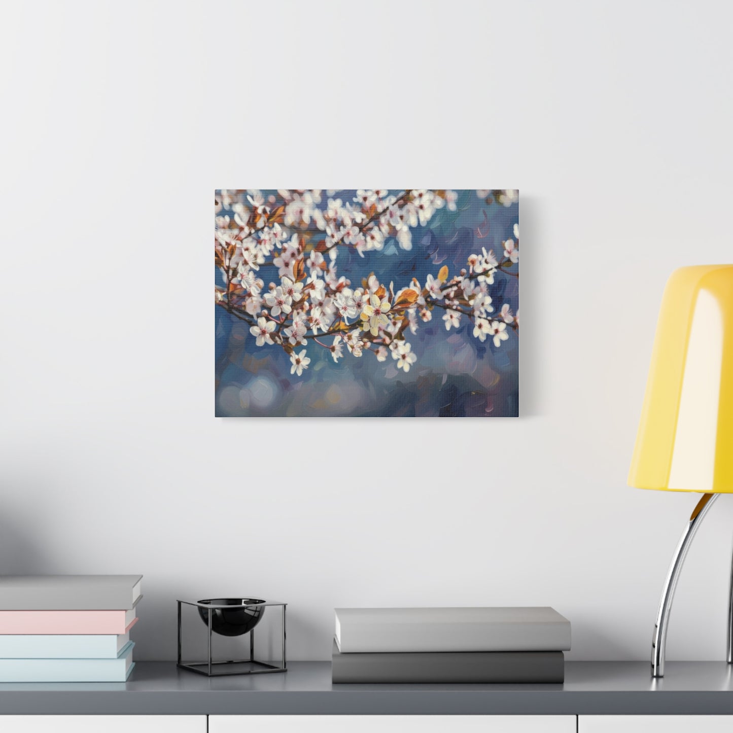 Cherry Blossom Branch Matte Canvas Wall Art — Spring Floral Print