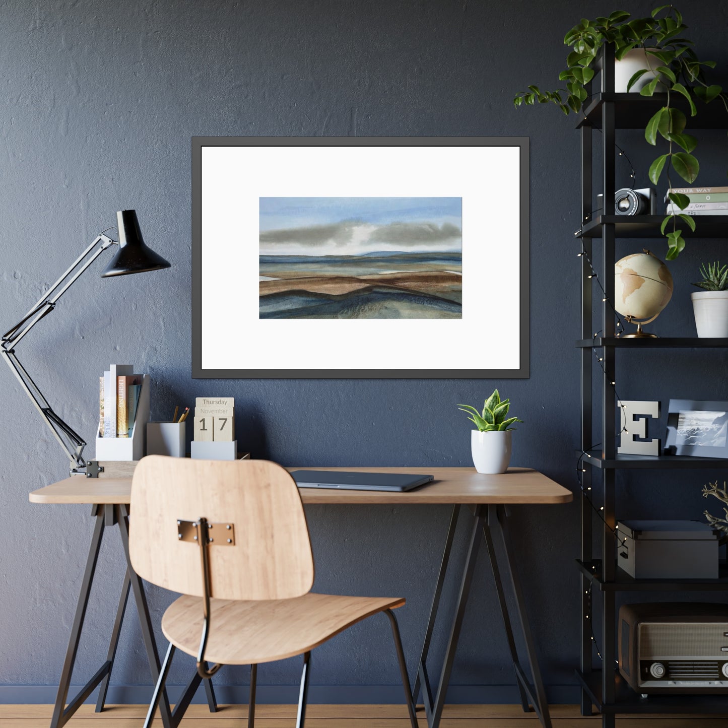 Framed Coastal Landscape Poster — Serene Seascape Wall Art Print