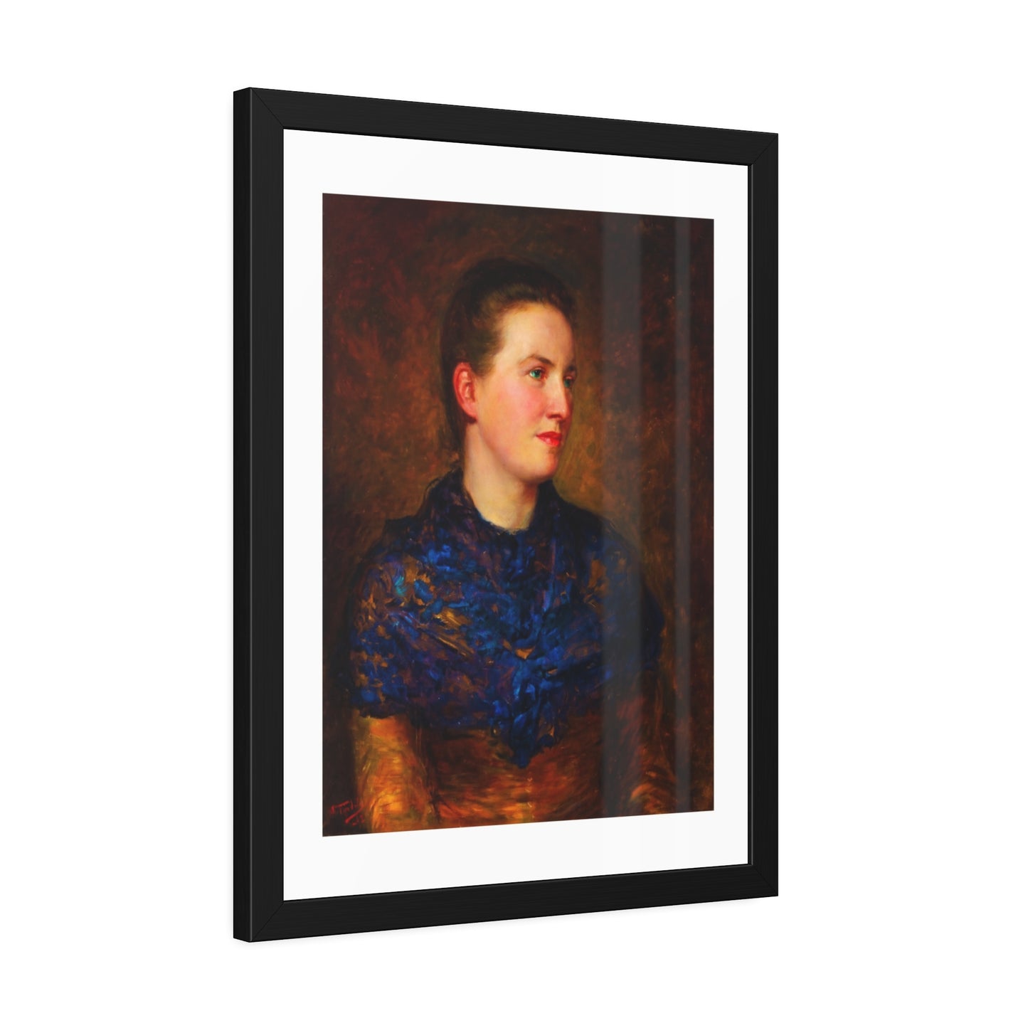 Framed Art Poster — Vintage Portrait Print in Black Frame