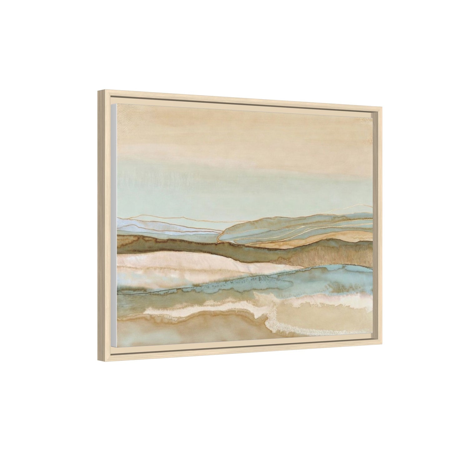 Framed Matte Canvas Coastal Abstract Landscape Wall Art