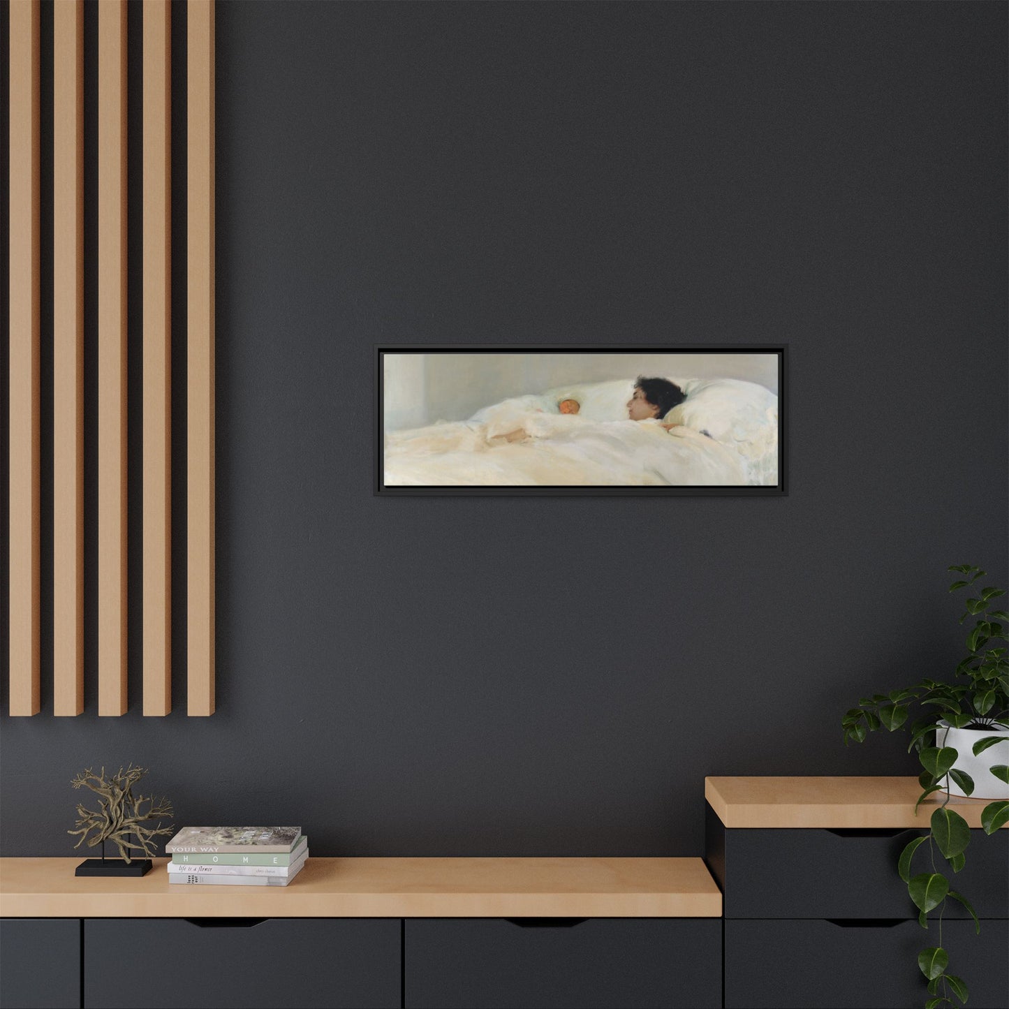 Mother by Joaquin Sorolla y Bastida Framed Matte Canvas Wall Art Print