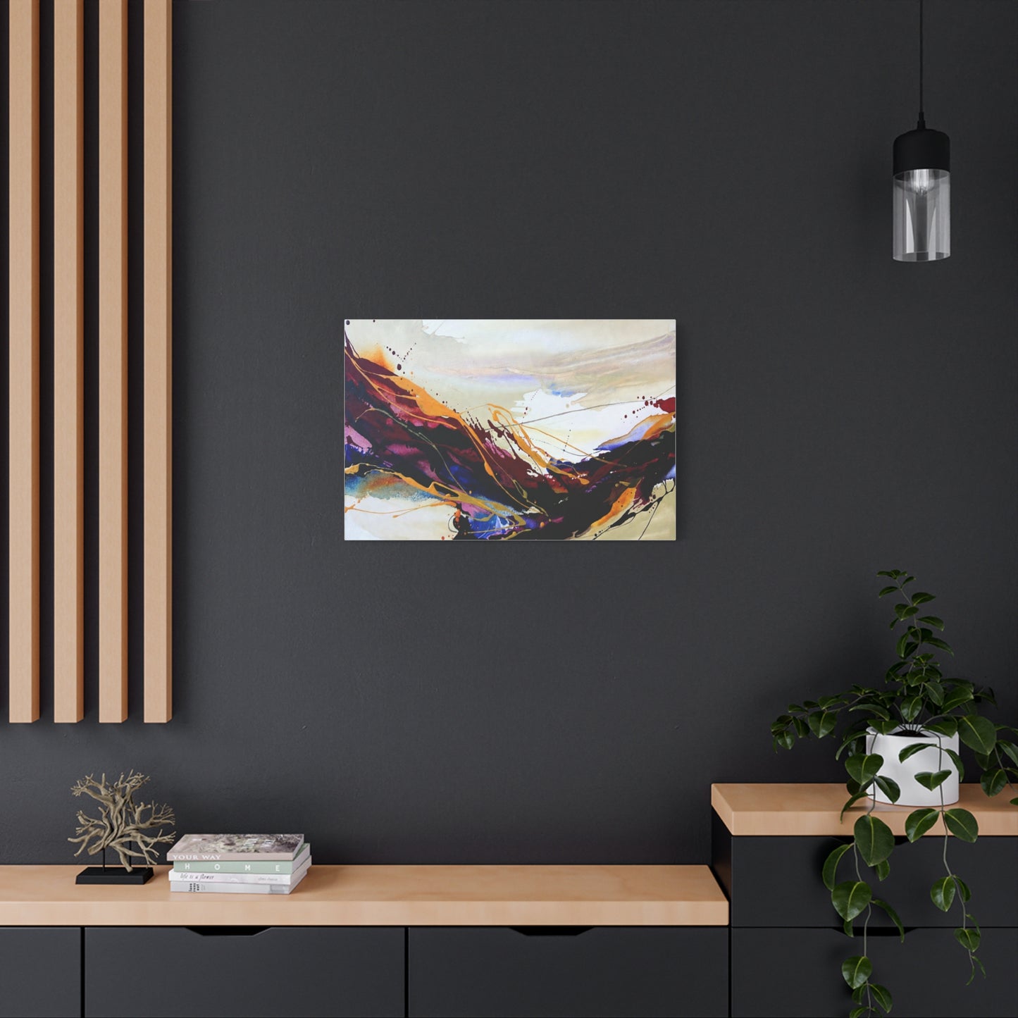Abstract Color Flow Matte Stretched Canvas – Vibrant Modern Wall Art