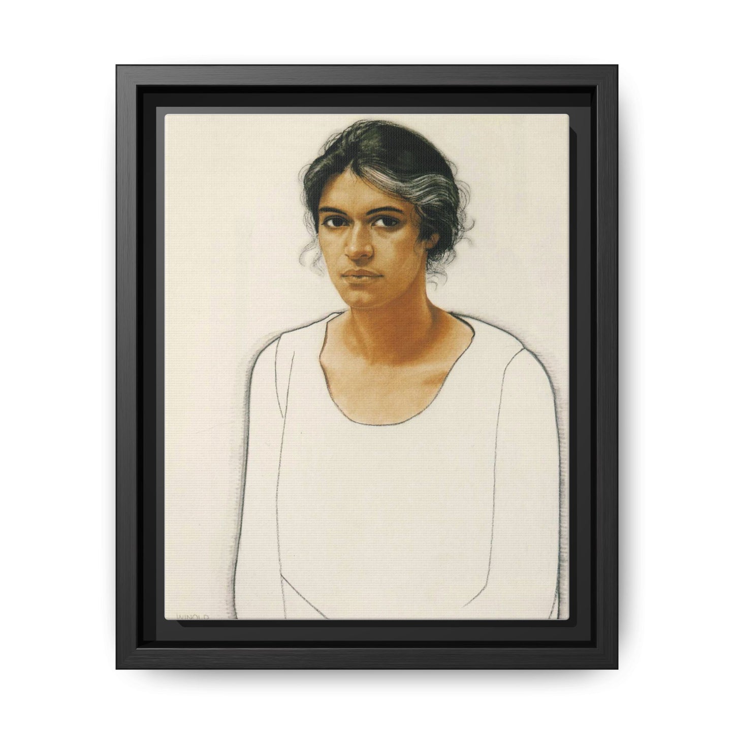 Portrait of a Woman by Winold Reiss Framed Matte Canvas Portrait Print