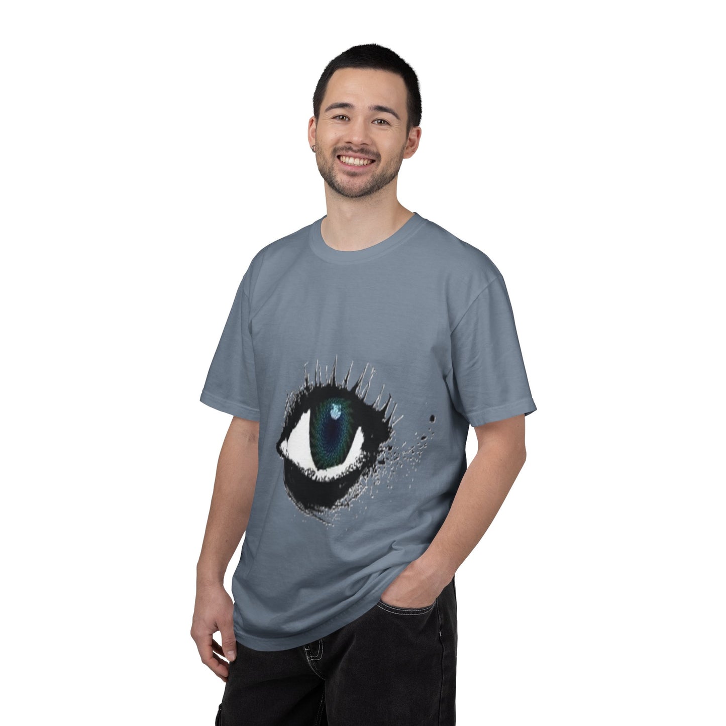 Eye Graphic T-Shirt — Blue Iris Grunge Art Tee