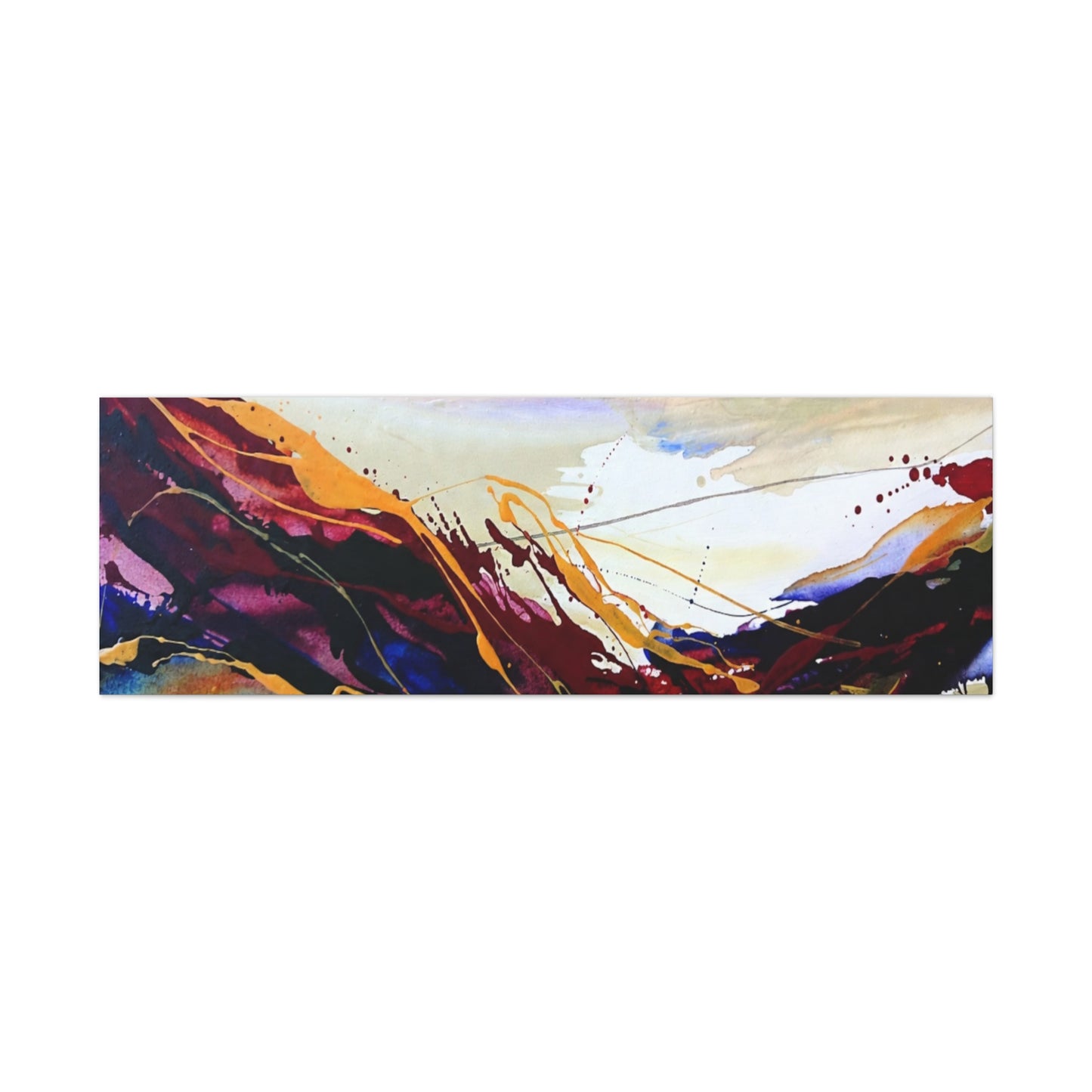 Abstract Color Flow Matte Stretched Canvas – Vibrant Modern Wall Art