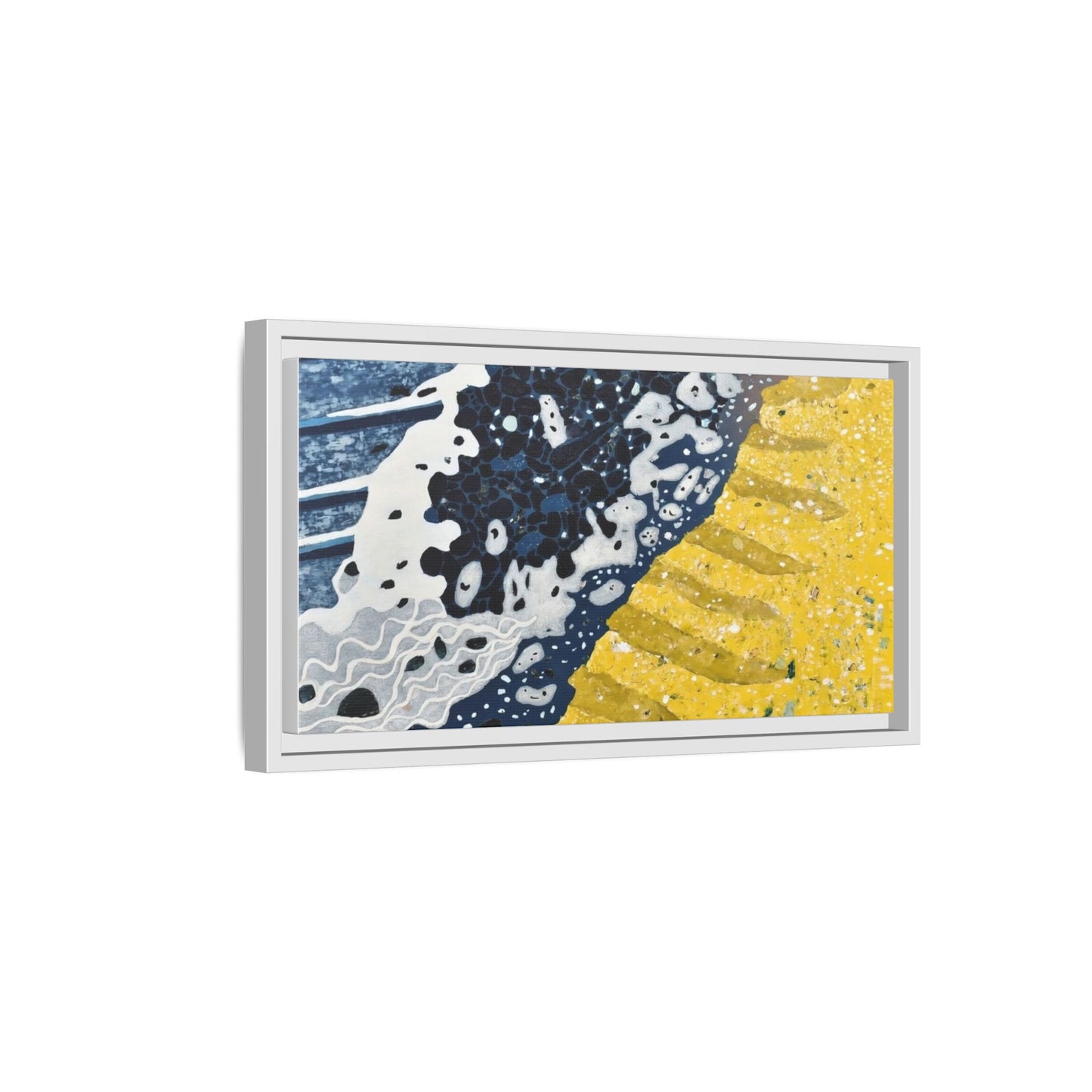 Framed Abstract Ocean & Sand Matte Canvas Print