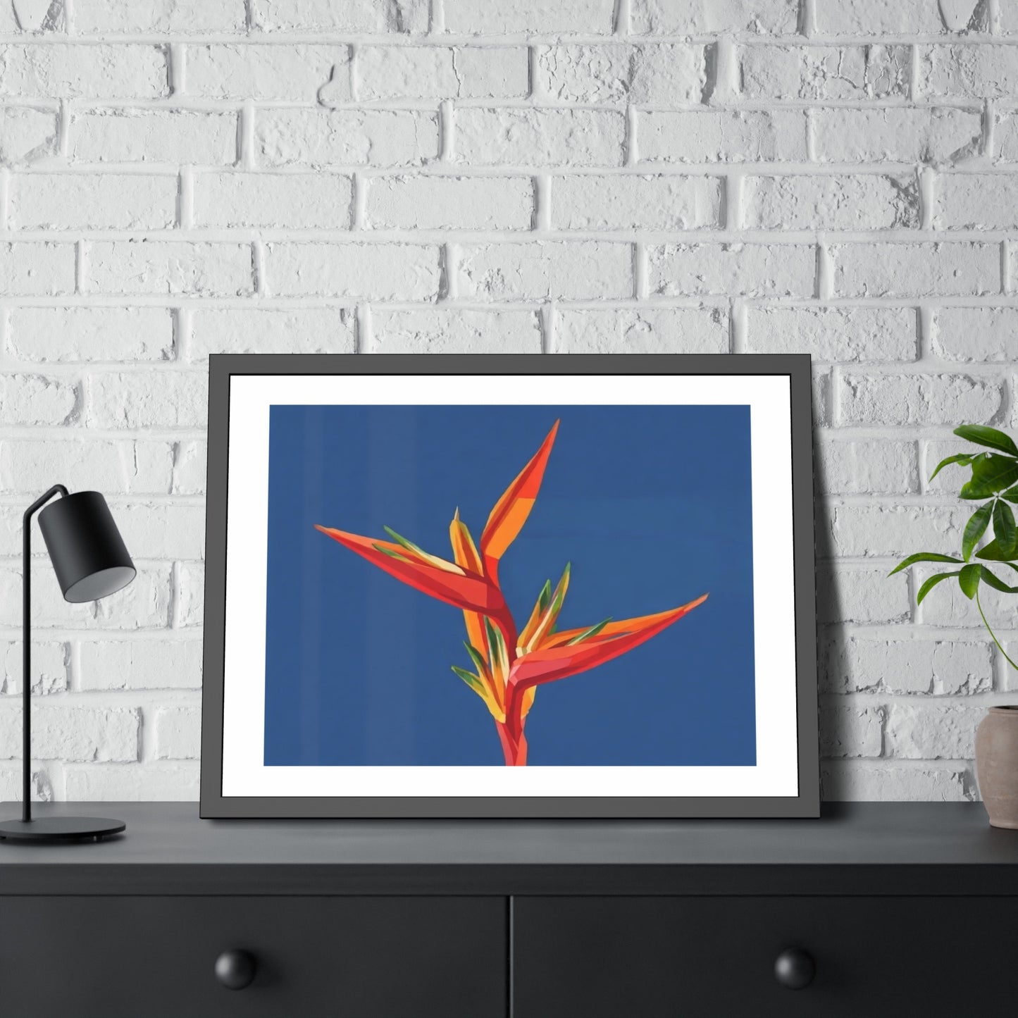 Bird of Paradise Framed Art Print — Tropical Flower Poster