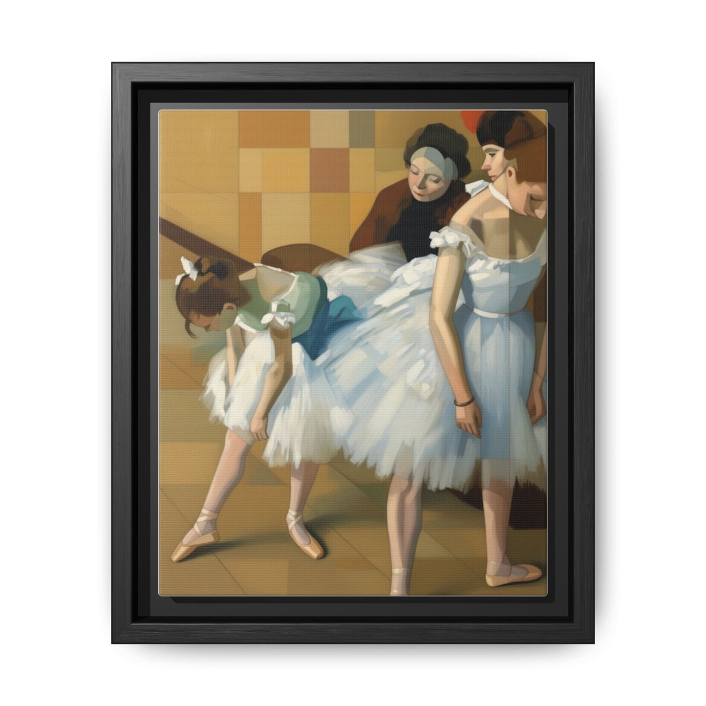 Ballet Dancers Matte Framed Canvas – Impressionist Dance Wall Art