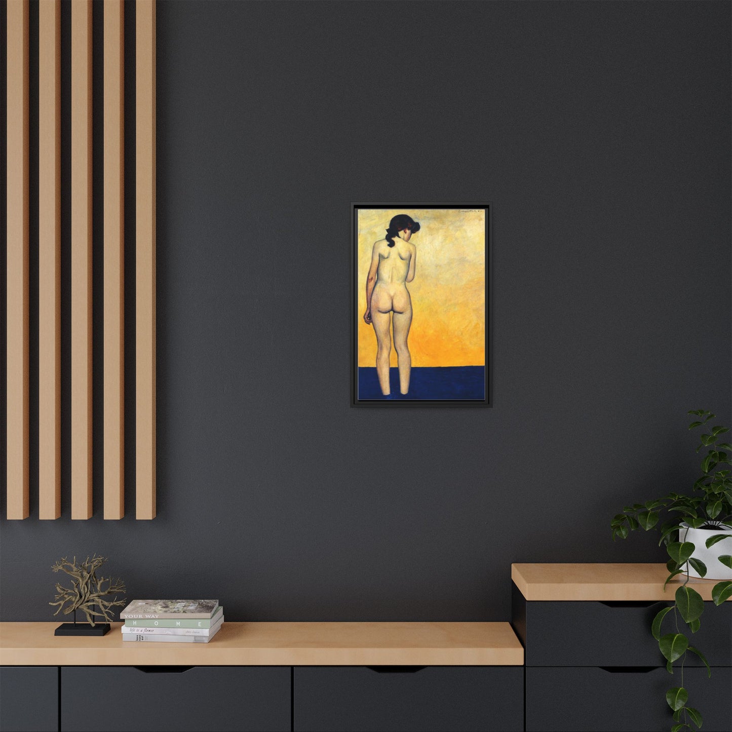 Adolescente entrant dans l'eau by Félix Vallotton Framed Matte Canvas Wall Art Print