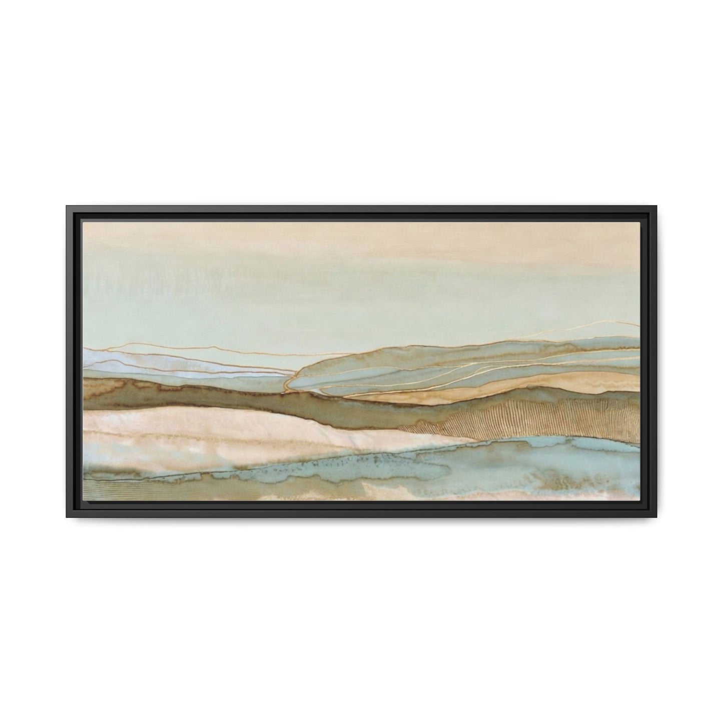 Framed Matte Canvas Coastal Abstract Landscape Wall Art