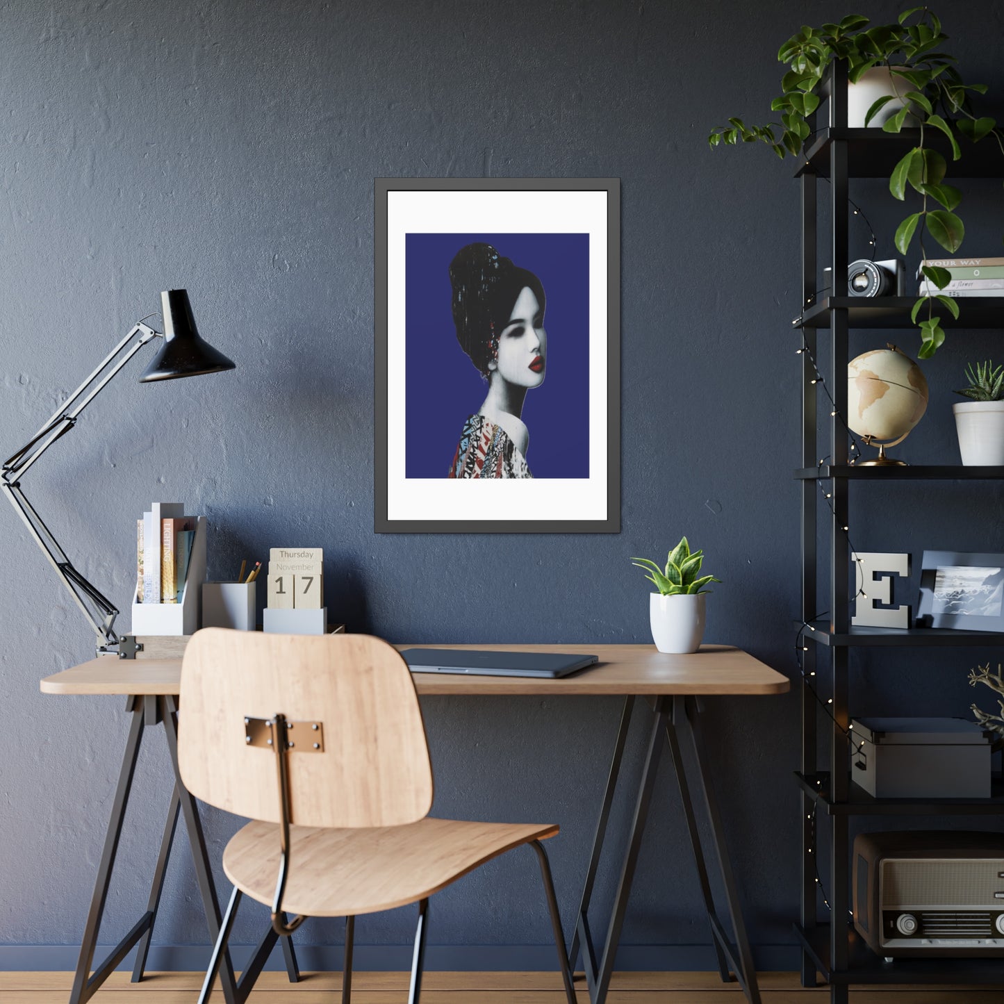 Geisha Portrait - Framed Paper Posters