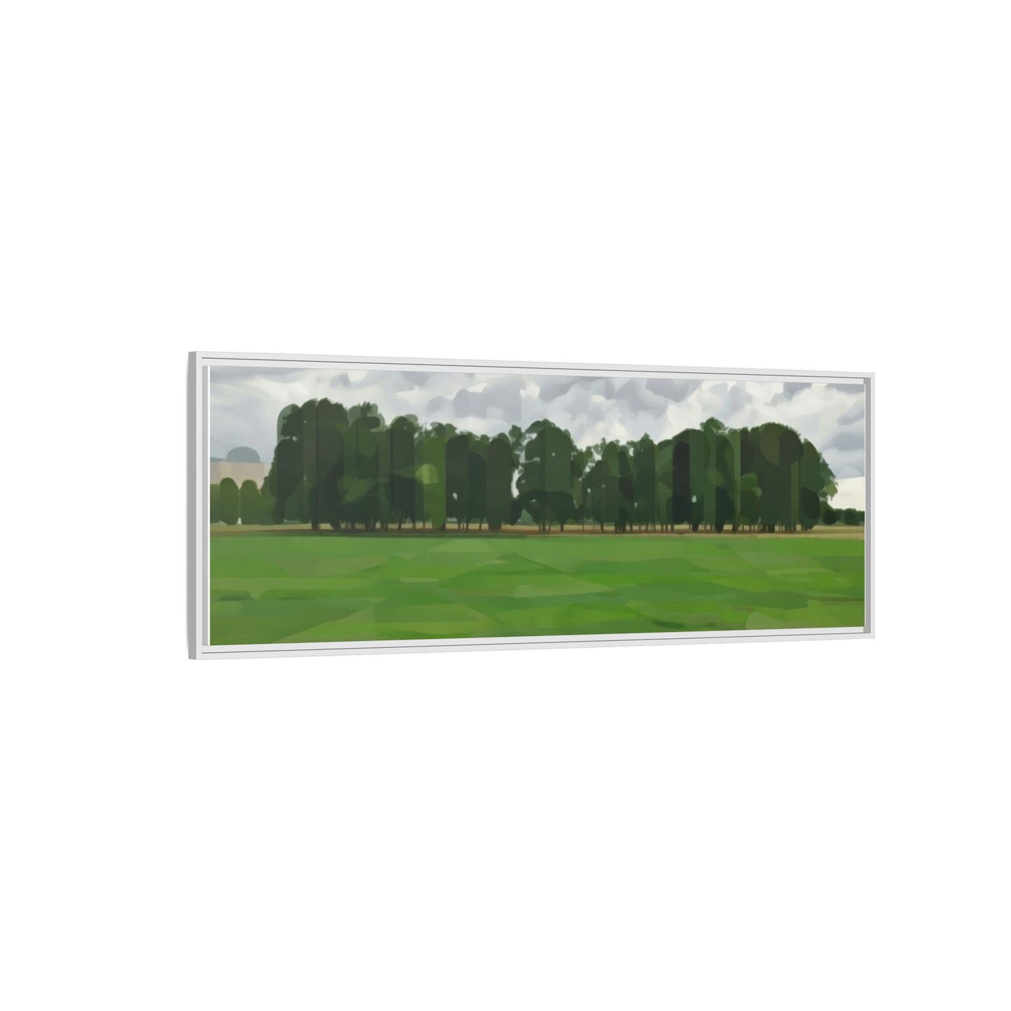 Framed Matte Canvas Print — Minimalist Green Landscape Art