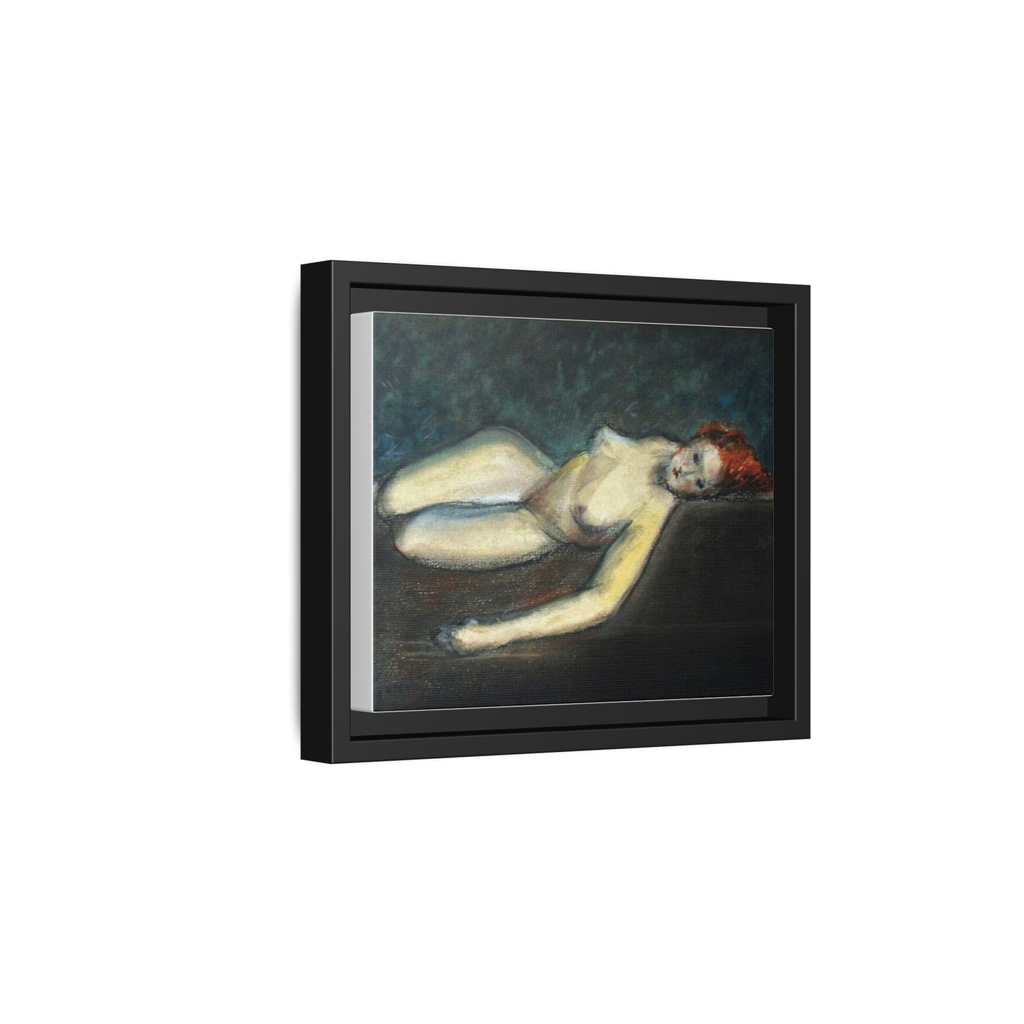 Lying nude by Paul Gosselin Framed Matte Canvas Wall Art Print