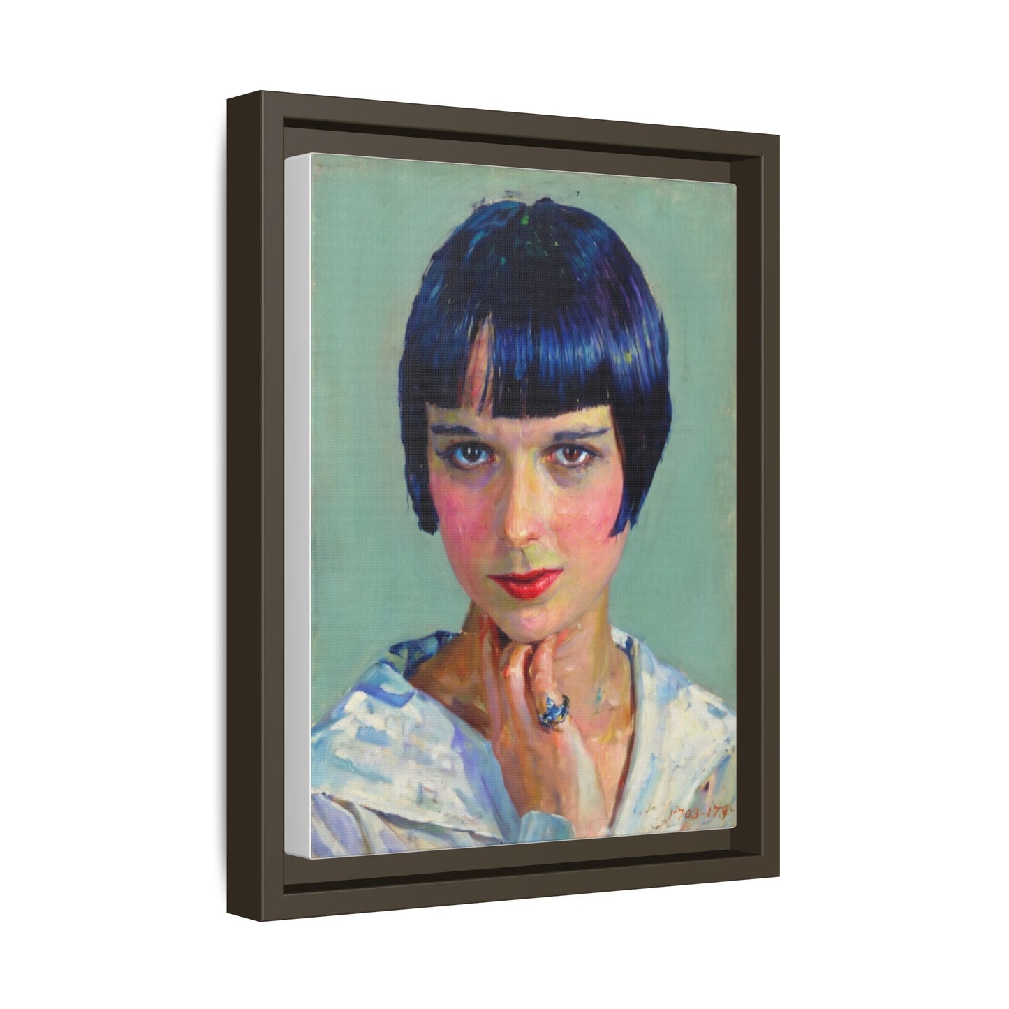 Framed Matte Canvas Portrait Print — Vintage Flapper Woman