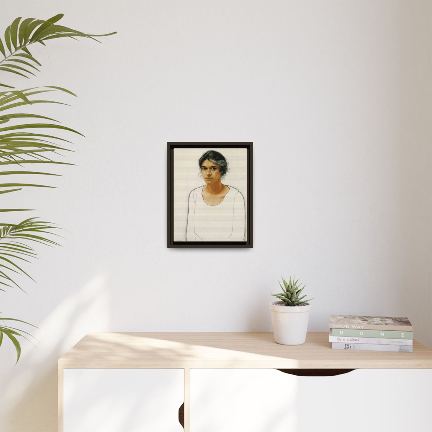 Portrait of a Woman by Winold Reiss Framed Matte Canvas Portrait Print