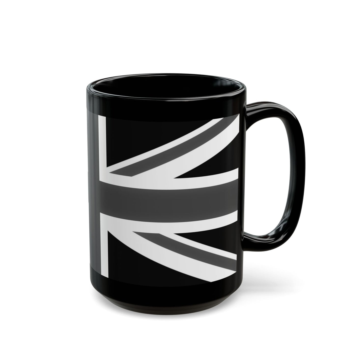 Black Union Jack Mug – Monochrome British Flag Coffee Cup (11oz & 15oz)
