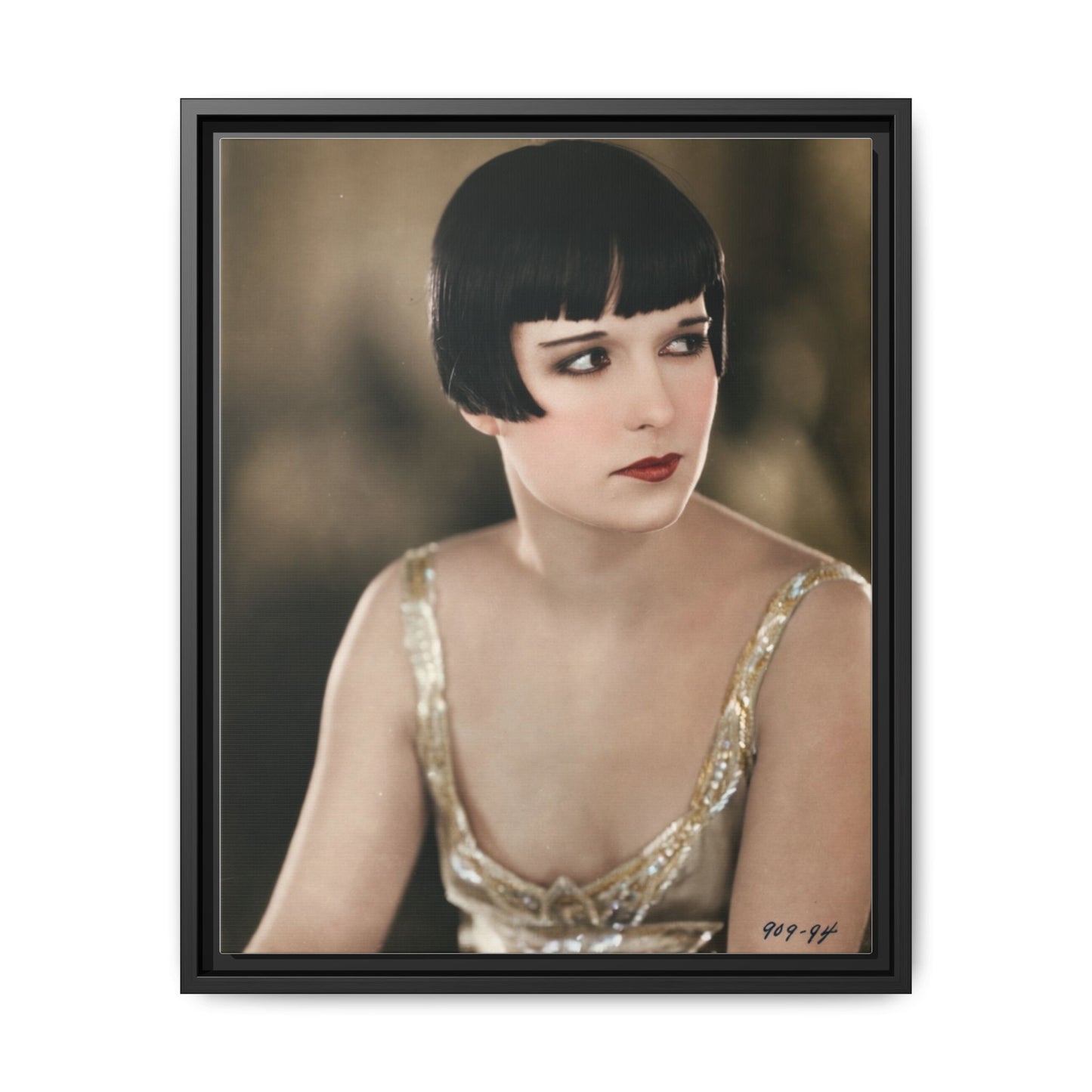 Vintage Louise Brooks Portrait Matte Canvas Framed Wall Art