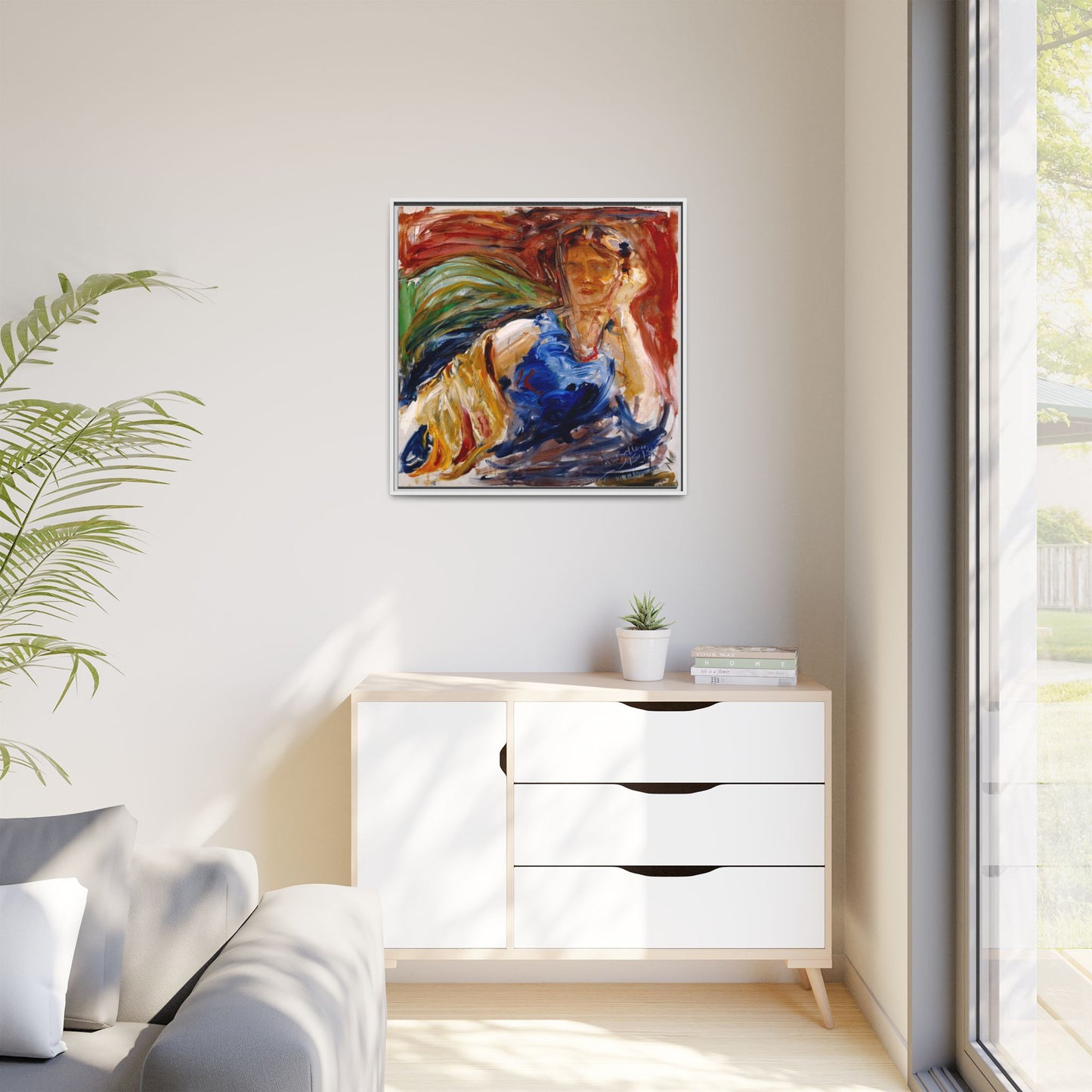 Portrait of hyllis Sjostrom by Akseli Gallen-Kallela Canvas Matte Framed Wall Art Print