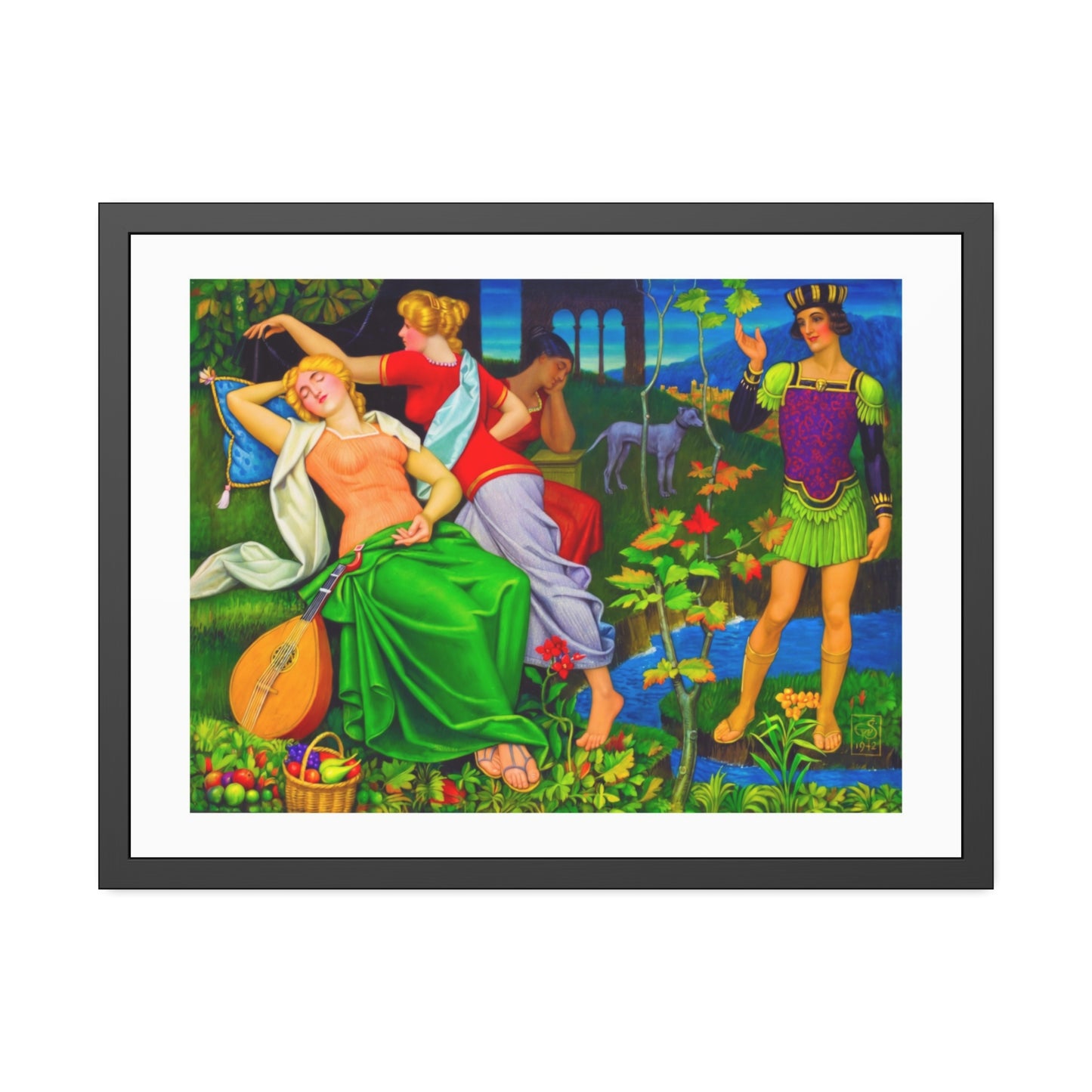 Classical Myth Framed Poster — Vibrant Renaissance-Style Art Print