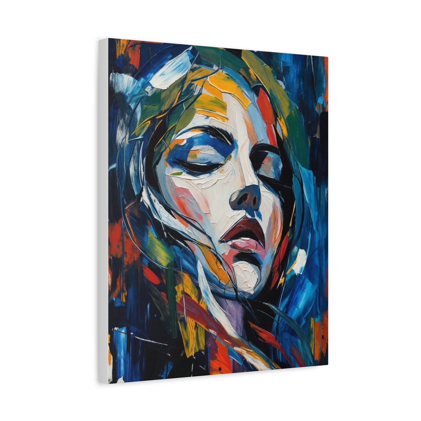 Abstract Colorful Woman Portrait Canvas