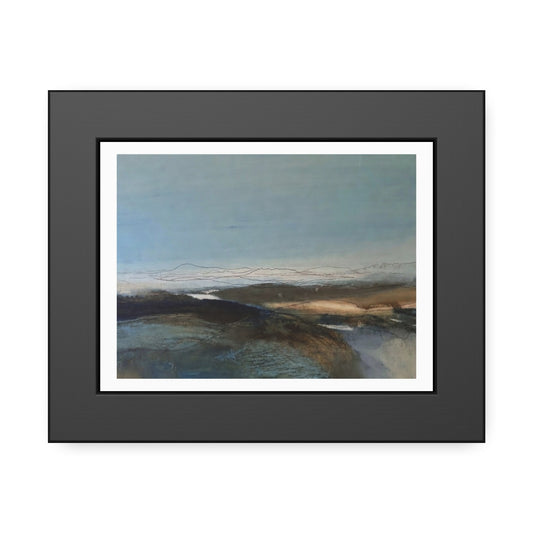 Framed Landscape Poster — Serene Blue Abstract Wall Art