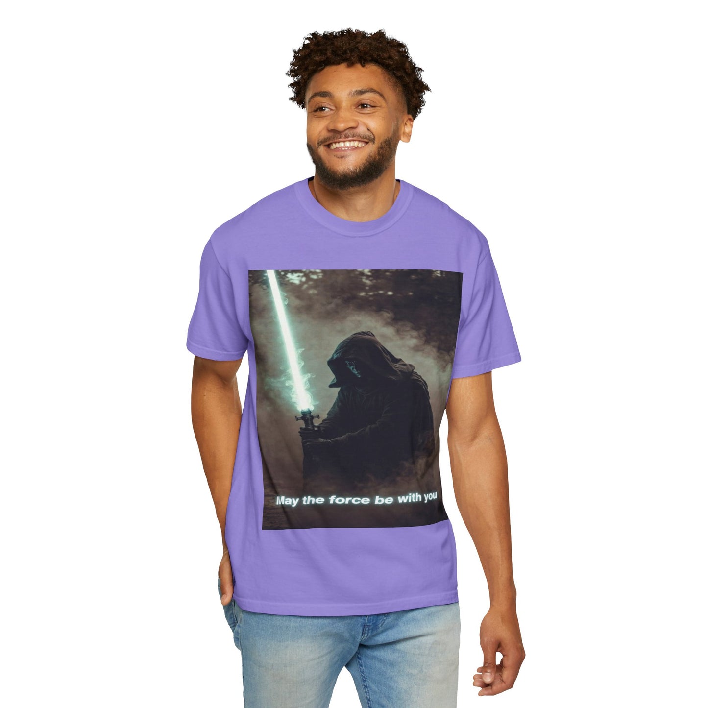 T-Shirt — 'May the force be with you' Lightsaber Sci‑Fi Graphic Tee