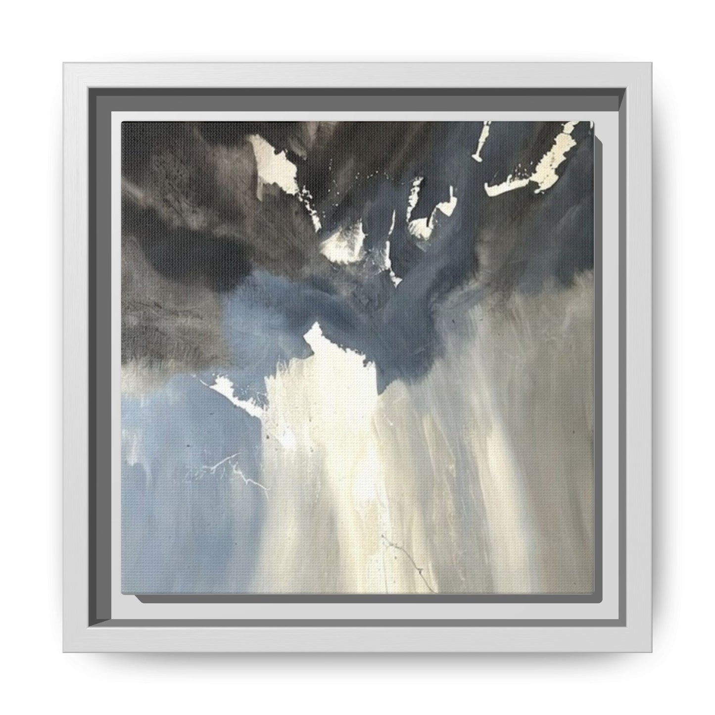 Framed Matte Canvas Art — Moody Abstract Sky Painting