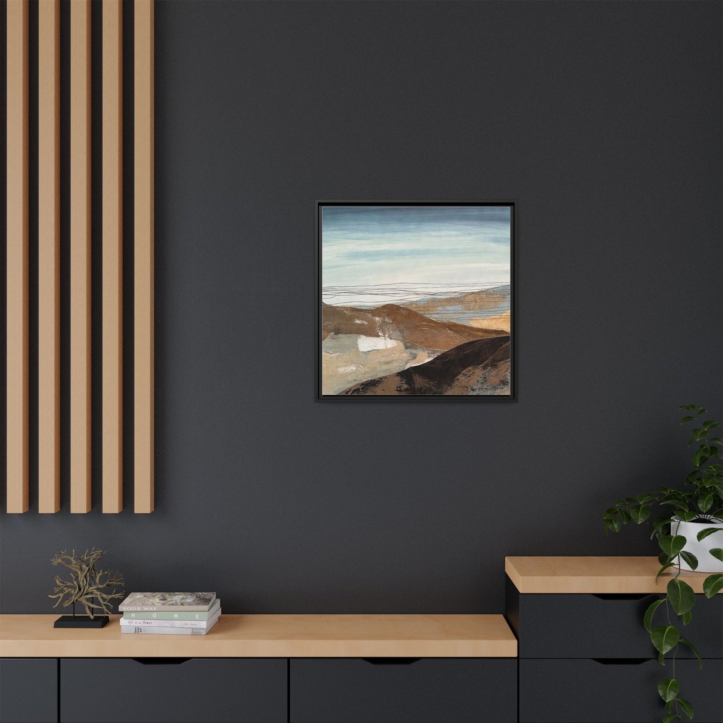 Framed Matte Canvas Art — Serene Abstract Landscape