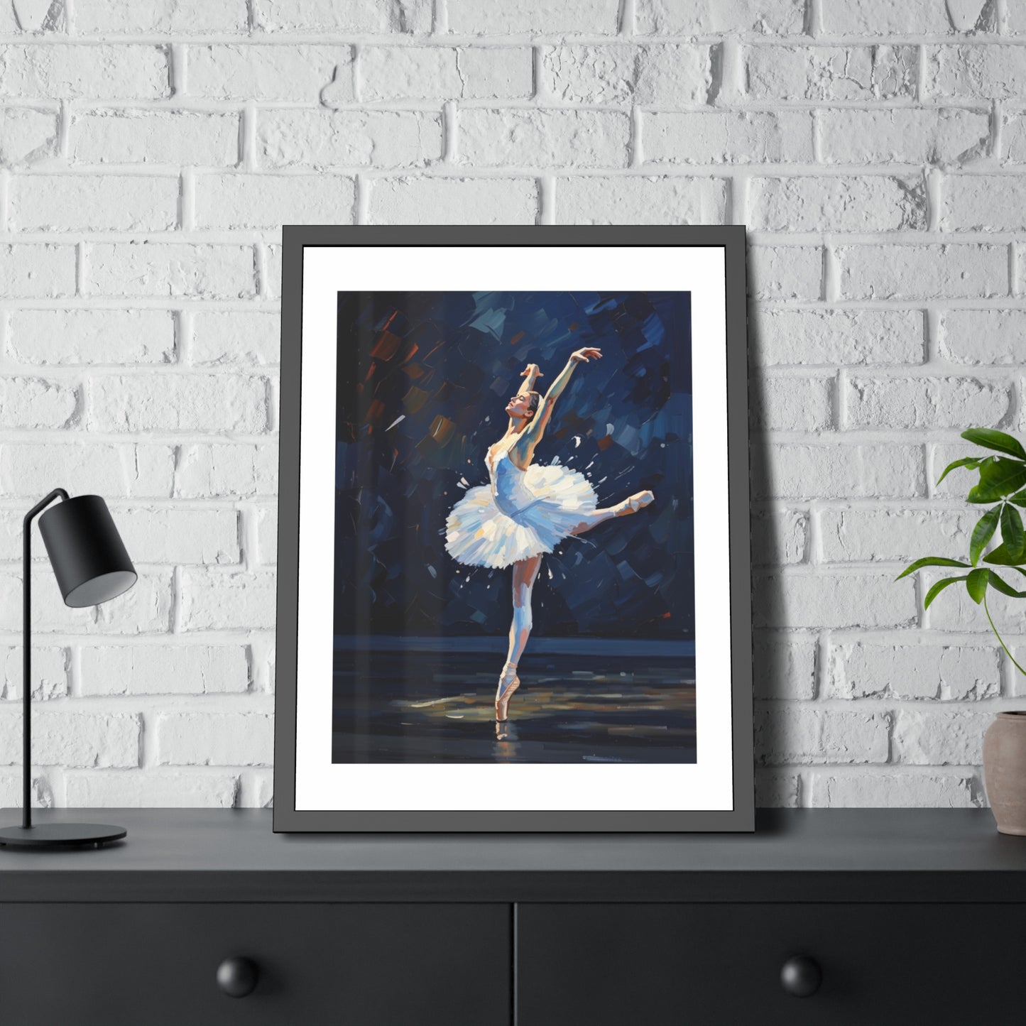 Ballet Dancer Framed Poster — Elegant Prima Ballerina Wall Art