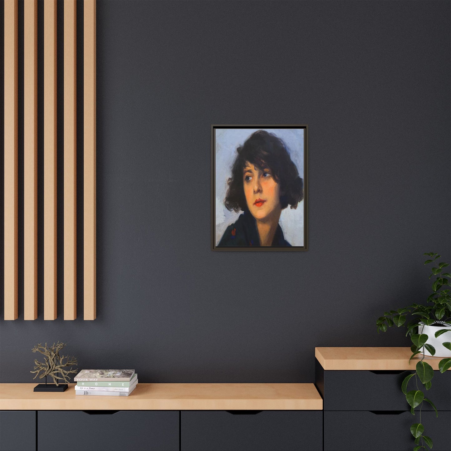 Mulher do chale verde (cropped) by Cyprien Eugene Boulet Framed Matte Canvas Print