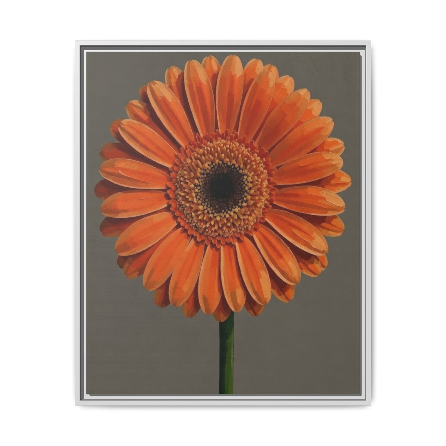 Orange Gerbera Daisy Matte Canvas Print (Framed)