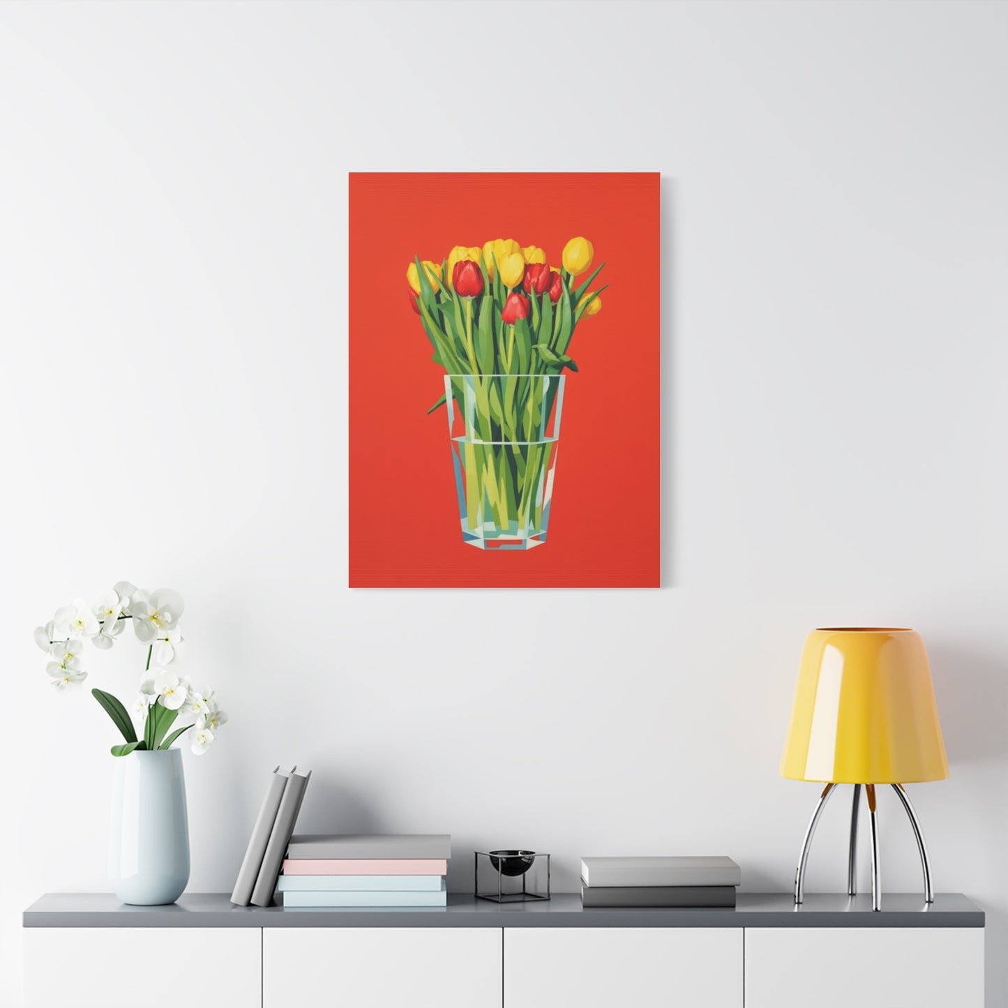Tulip Bouquet Canvas Print — Vibrant Red Floral Wall Art