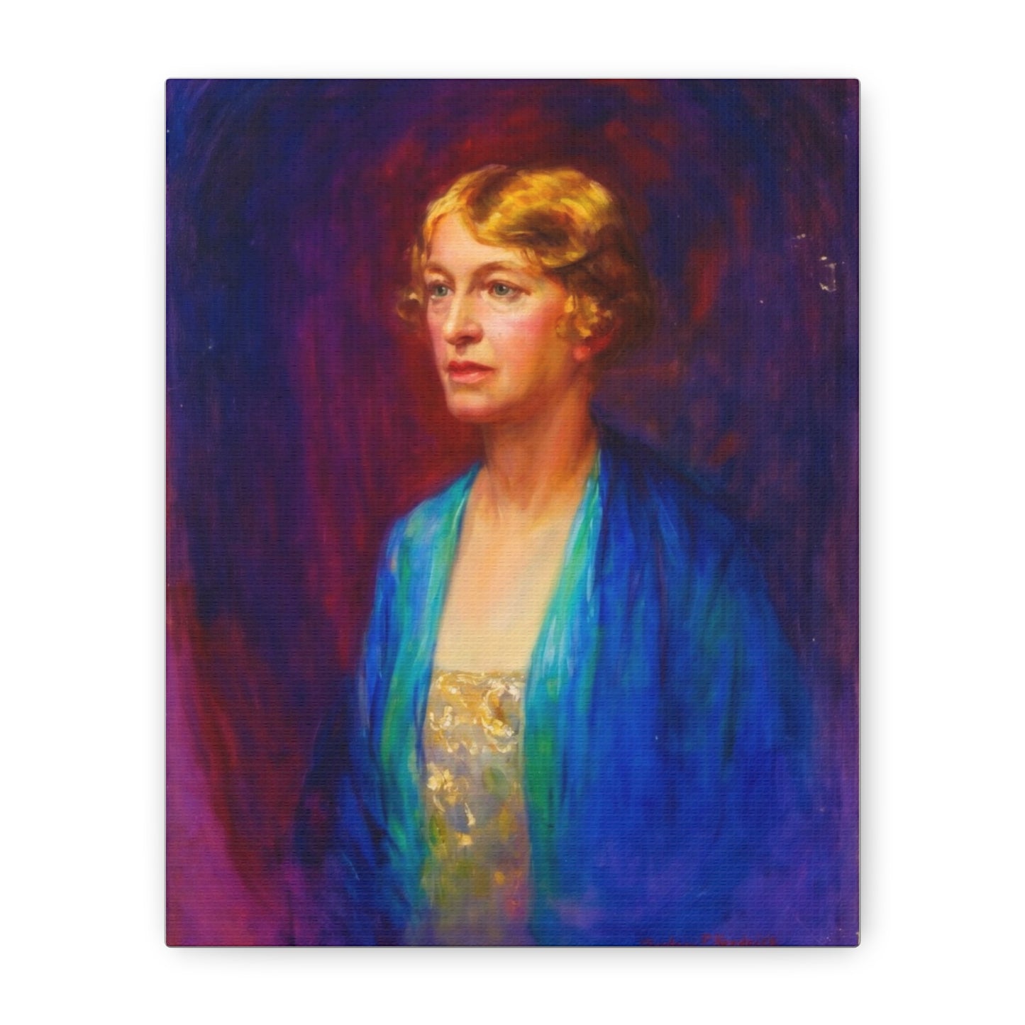 Vintage Portrait Matte Canvas Print — Elegant Early 20th‑Century Woman Wall Art