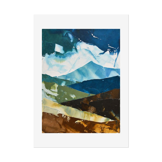 Abstract Mountain Landscape Poster — Rolled Art Print