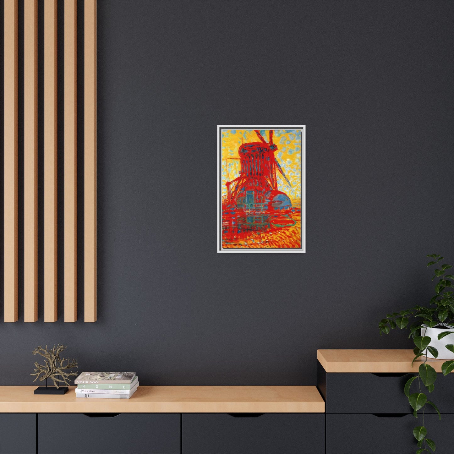 Mill by Sunlight by Piet Mondrian Matte Framed Canvas Wall Art Print