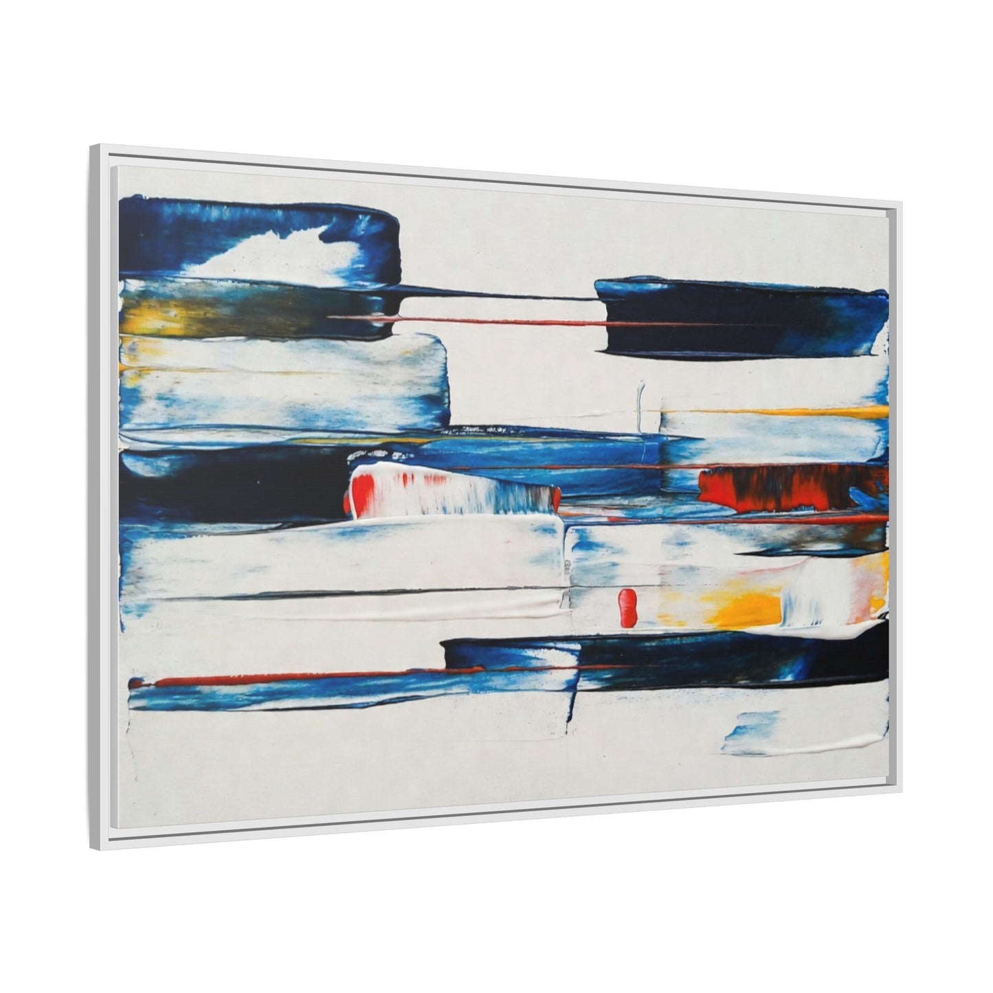 Abstract Coastal Brushstrokes Framed Canvas Print