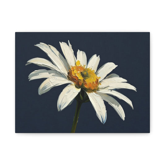 Daisy Oil-Paint Canvas Wall Art — Stretched Matte Floral Print