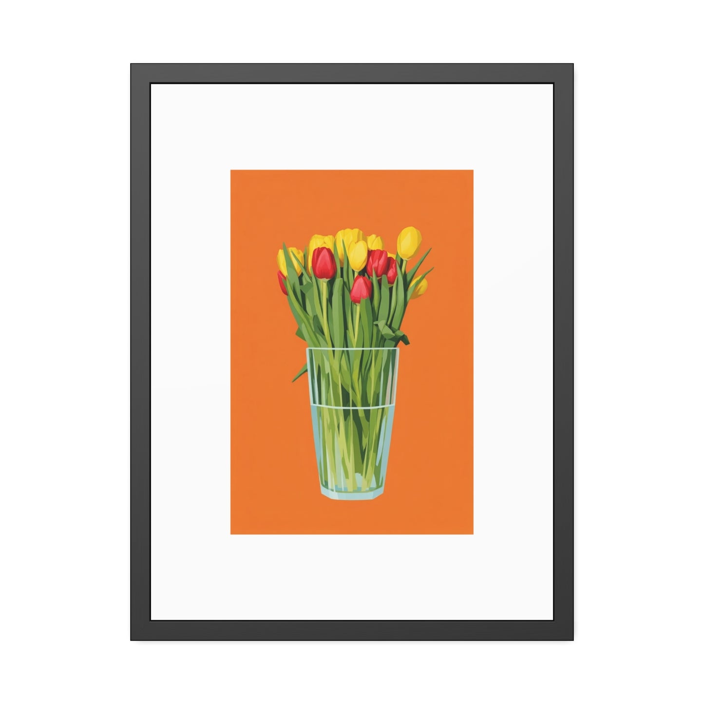 Framed Poster — Colorful Tulip Vase Wall Art (Spring Floral Print)