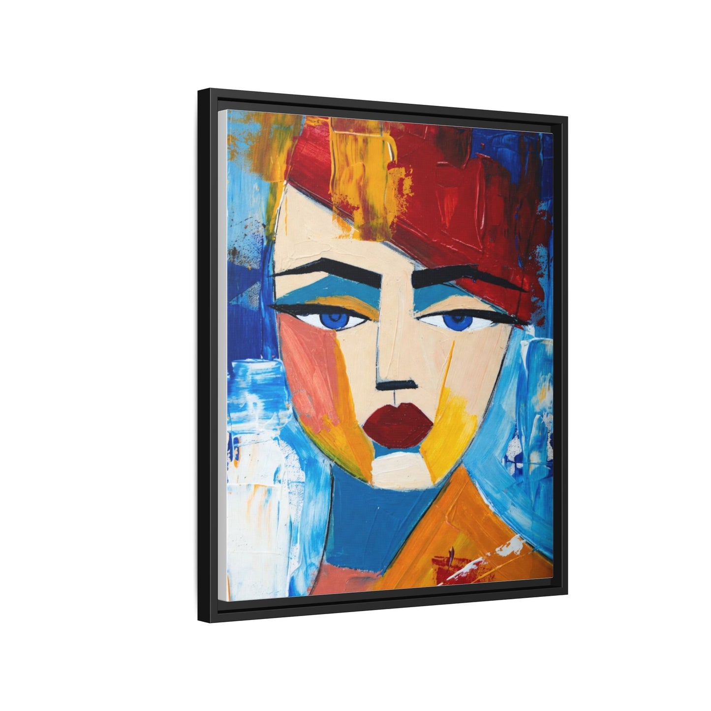 Abstract Colorful Portrait Framed Canvas Art