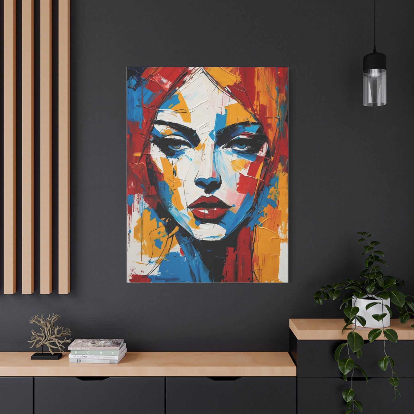Abstract Portrait Canvas Print — Colorful Modern Woman Wall Art