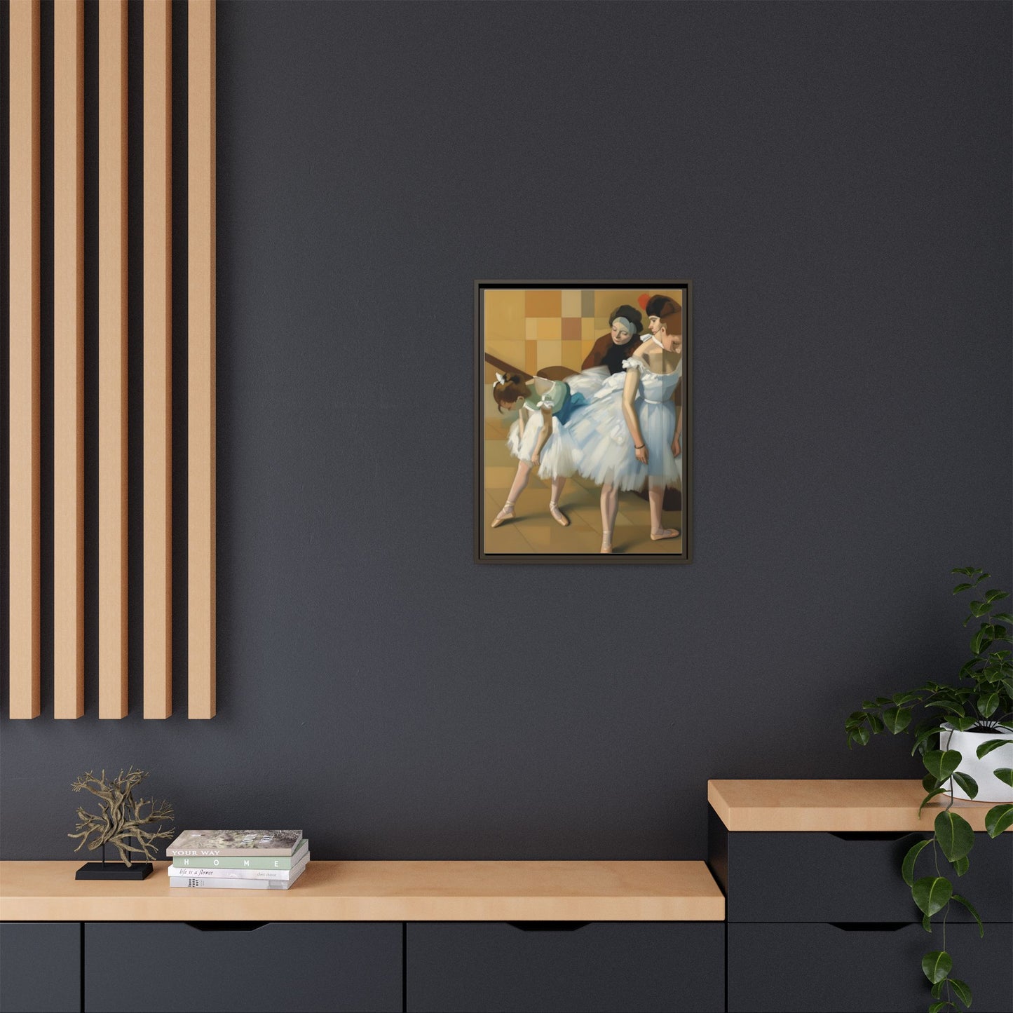 Ballet Dancers Matte Framed Canvas – Impressionist Dance Wall Art