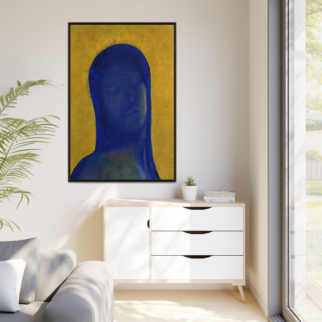 Closed Eyes by Odilon Redon Framed Matte Canvas Wall Art Print
